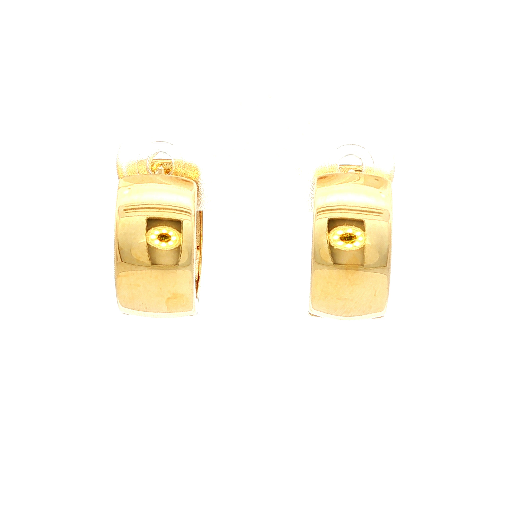 9ct YG Huggie 7mm Thick x 13mm Wide