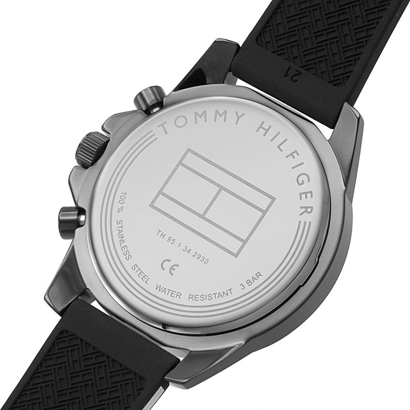 Tommy Hilfiger 'Mason' Collection Multi-Function Sport Watch with Black Silicone Strap.