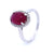 Oval Ruby Set in White Gold Dress Ring