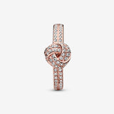 PANDORA Rose love knot ring with clear cubic zirconia - 54