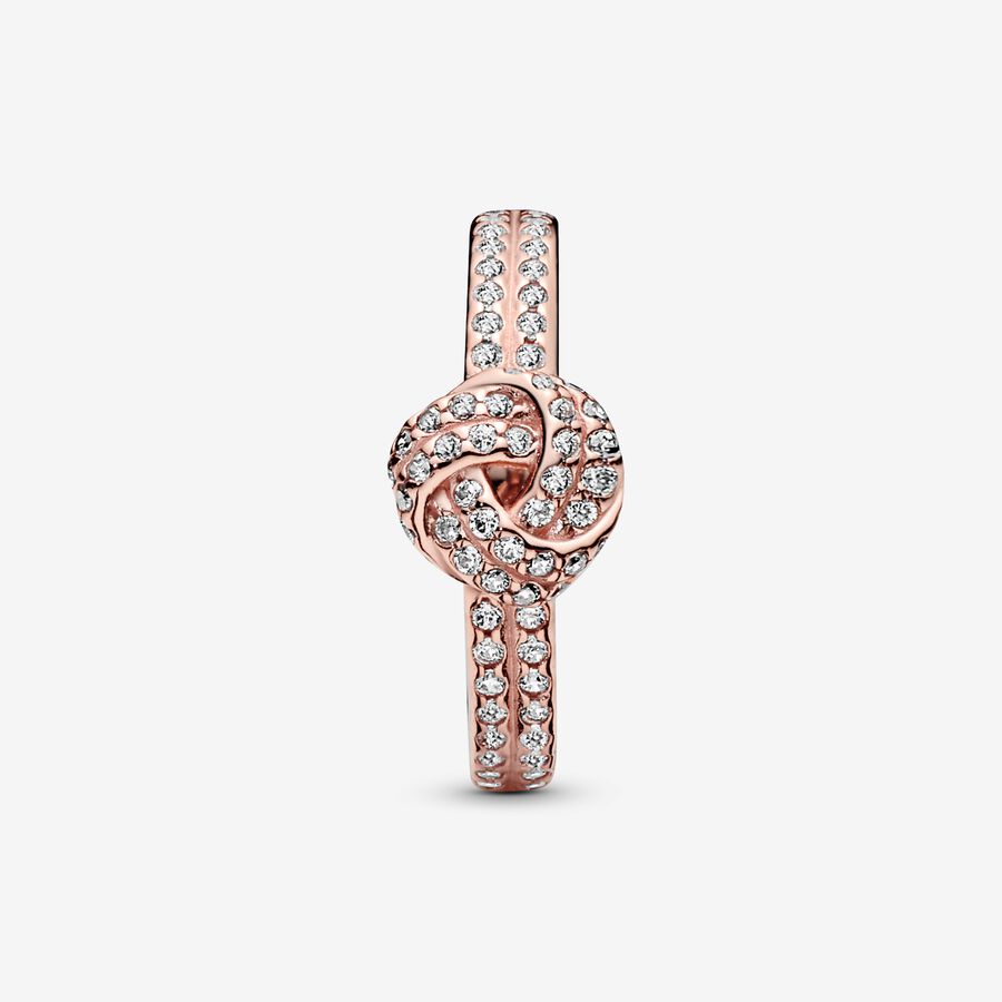 PANDORA Rose love knot ring with clear cubic zirconia - 52