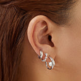 ANIA HAIE Silver Duo Freshwater Pearl Stud Hoops