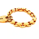 Solid Plain & Engraved Belcher Bracelet in Yellow Gold