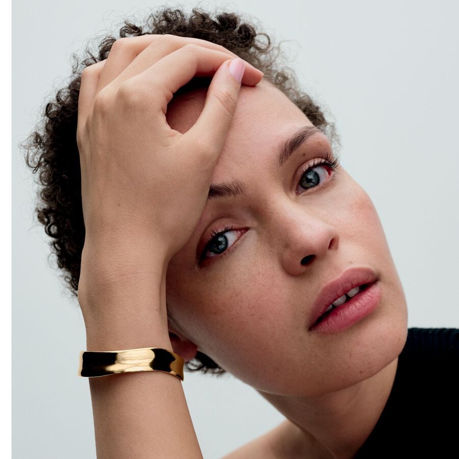 14k Gold-plated open bangle