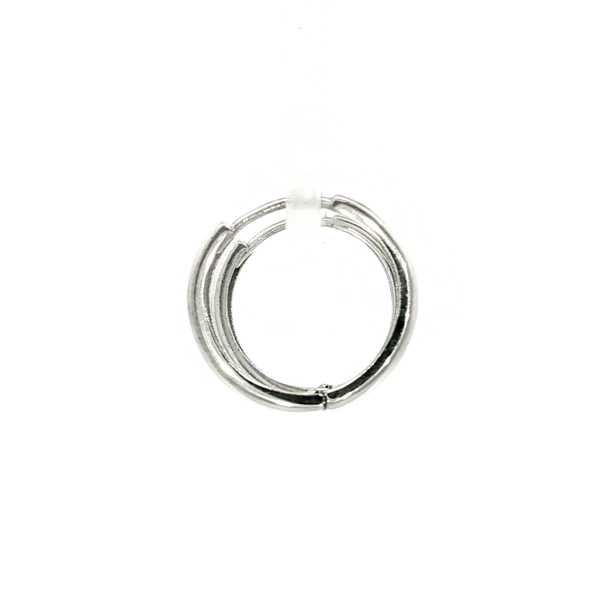 Minimalist Huggie Earrings in White Gold