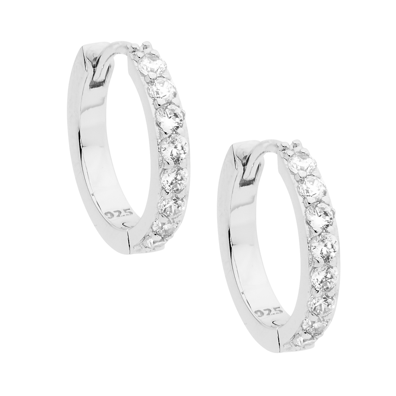Ellani Silver Cubic Zirconia Set Hoops