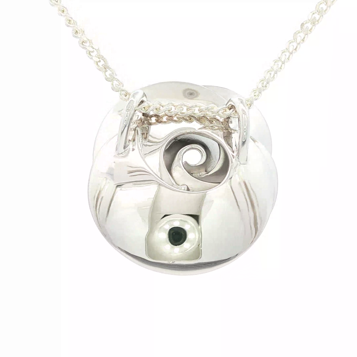 Spiral Floral Sterling Silver Pendant