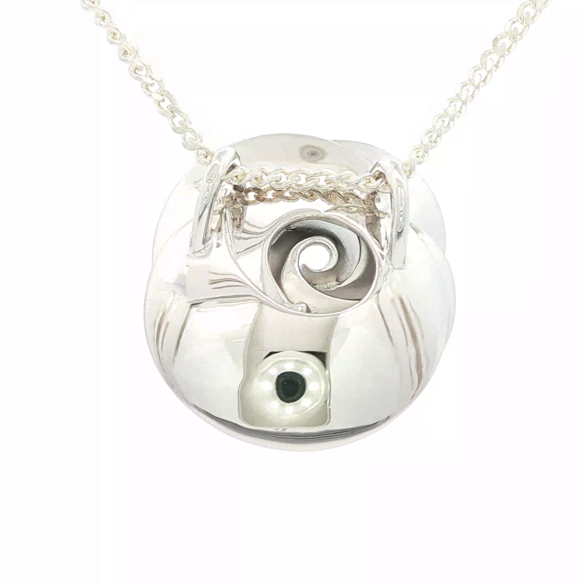 Spiral Floral Sterling Silver Pendant