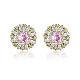 Georgini Summer Sorbet Berry Bloom Multi Coloured Earrings Silver