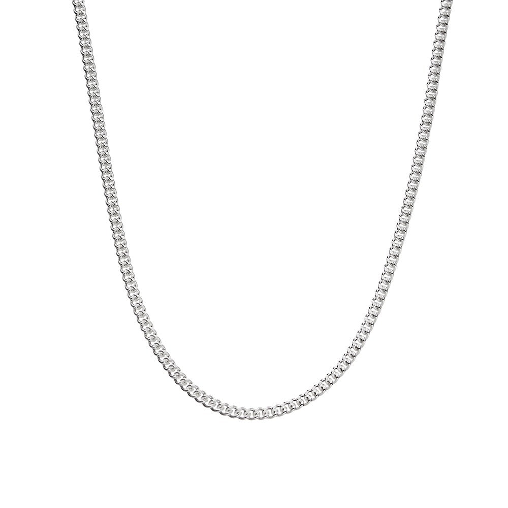 Sterling Silver Diamond Cut Fine Curb Chain