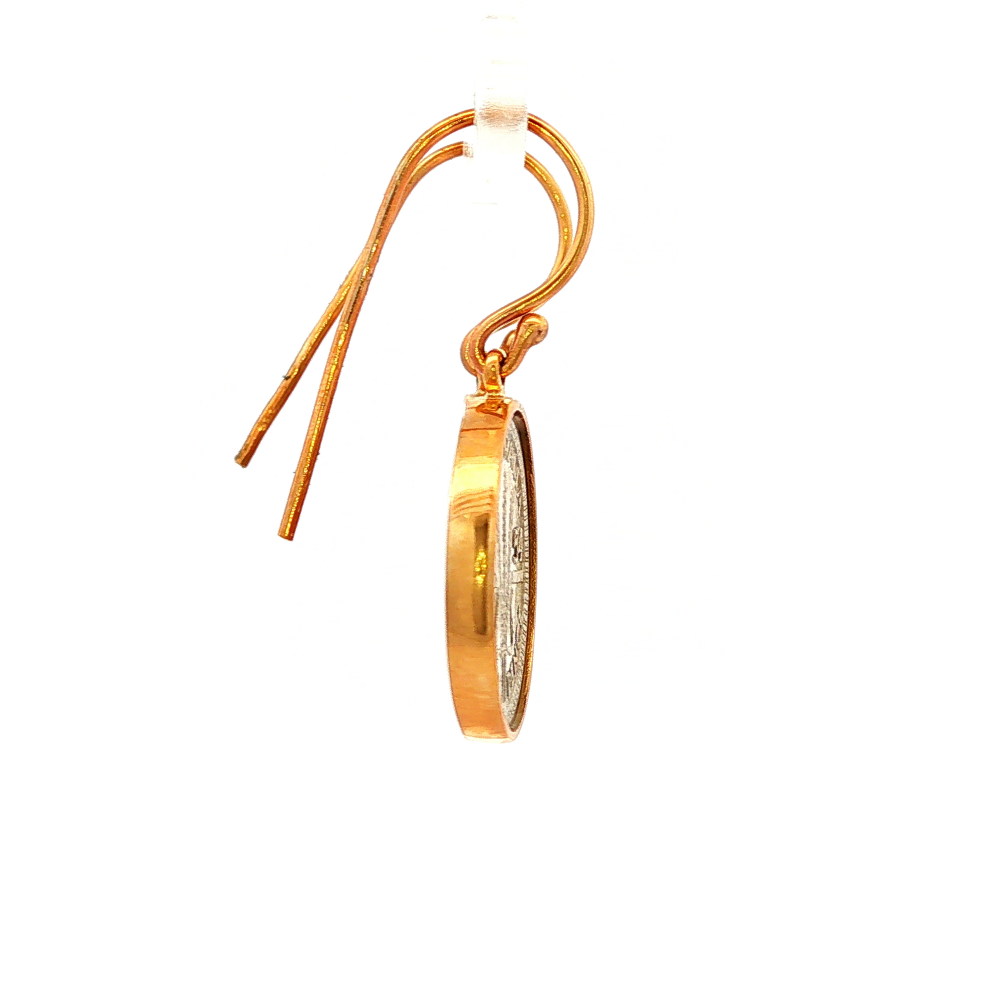 1954 Threepence Coin Earrings in Yellow Gold