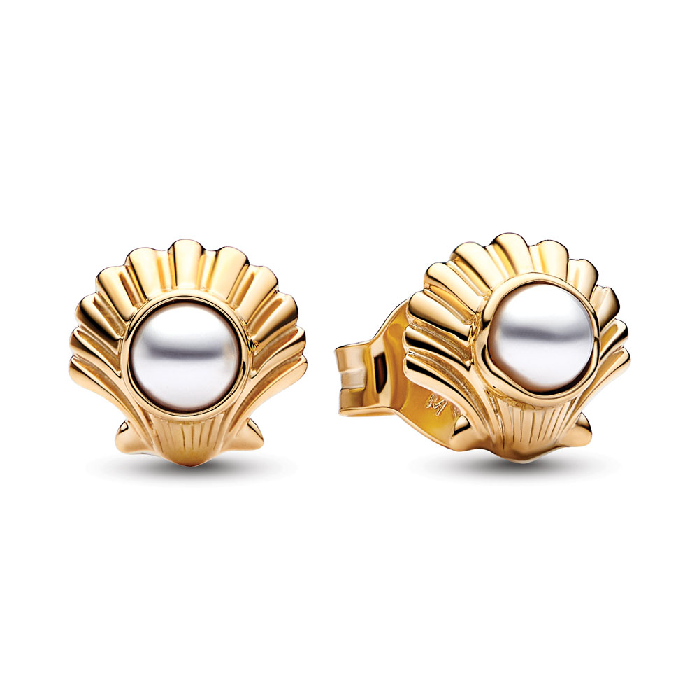Pandora Disney The Little Mermaid Seashell Stud Earrings