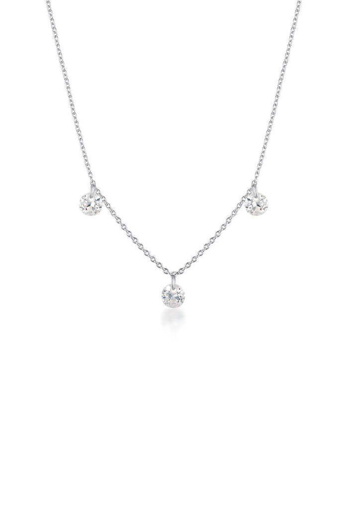 Georgini Mirage Ethereal White Cubic Zirconia Necklace Silver