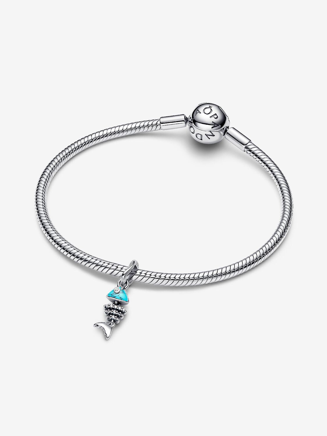 Pandora Turquoise-Colored Fishbone Dangle Charm
