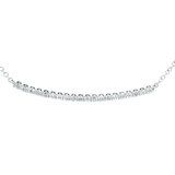 White Gold Diamond Set Bar Pendant Necklace