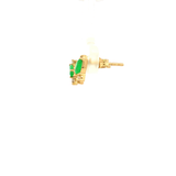 Pear Emerald Earring in Yellow Gold
