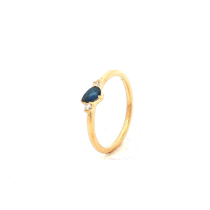 Black Sapphire Dress Ring in Yellow Gold