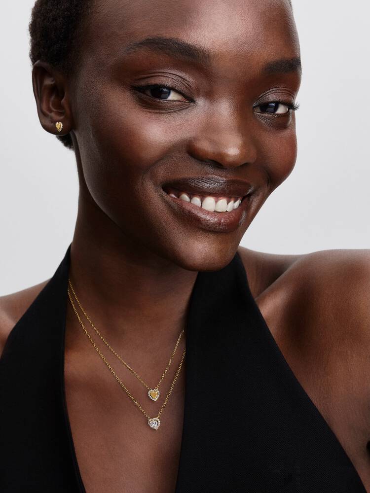 Pandora Engravable Heart Halo Collier Necklace