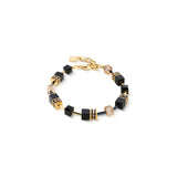 Coeur de Lion GeoCube Natural Onyx & Gold Bracelet