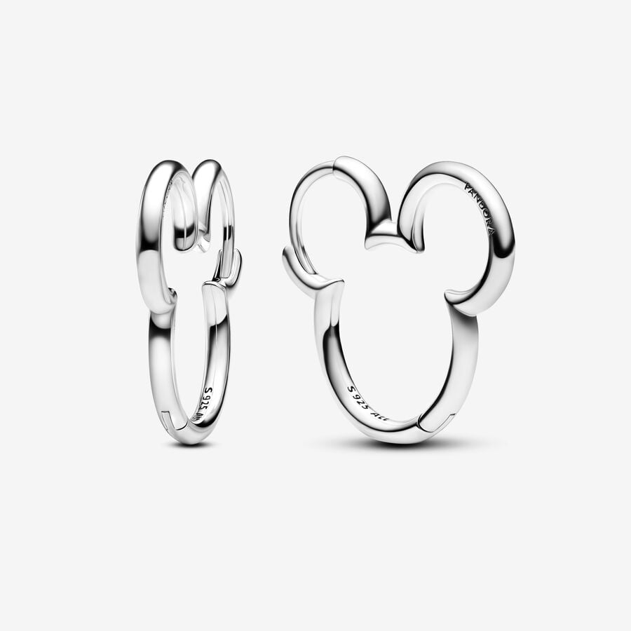 Pandora Disney Mickey Mouse Silhouette Hoop Earrings