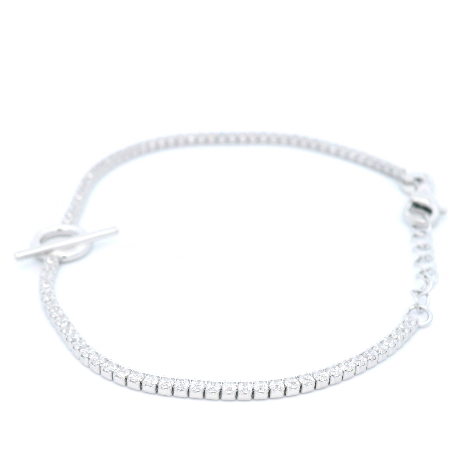 Tennis Chain Bracelet In Sterling Silver