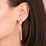 Bronzallure Alba Carré Natural Stones Pendant Earrings White Lace Agate