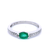 White Gold Diamond and Emerald Ring