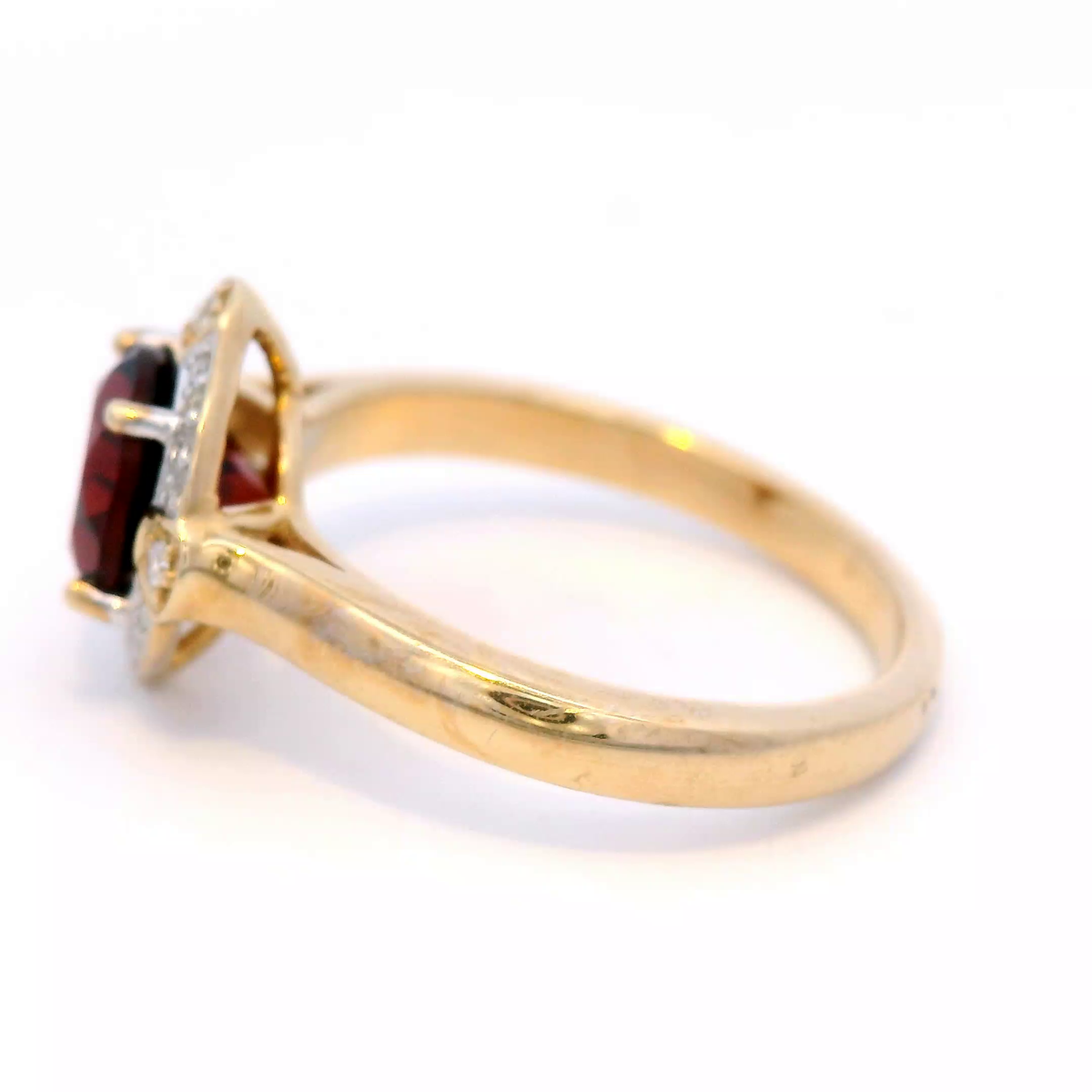 9 Carat Yellow Gold Diamond and Garnet Ring