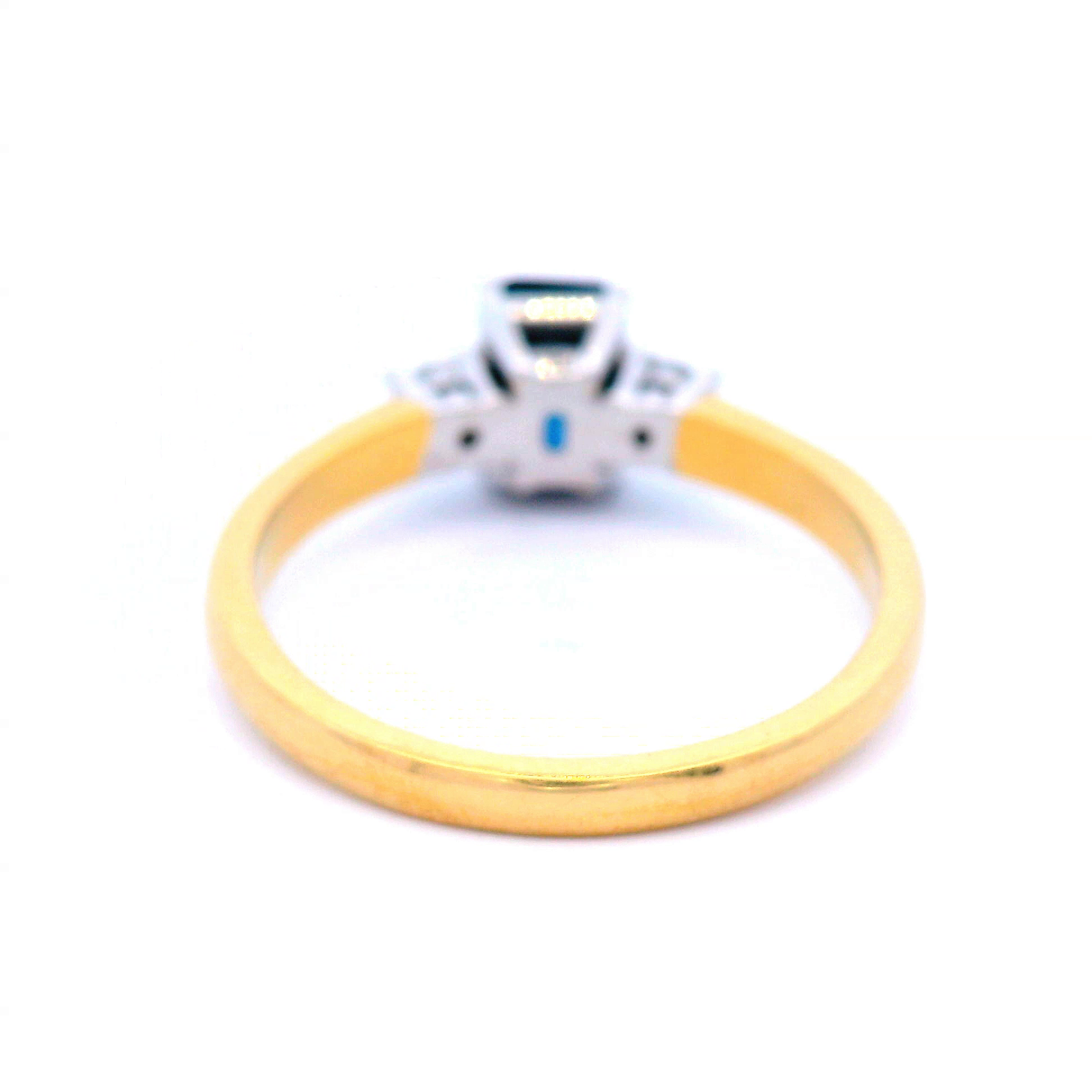 Emerald Cut Sapphire and Diamond Dress Ring