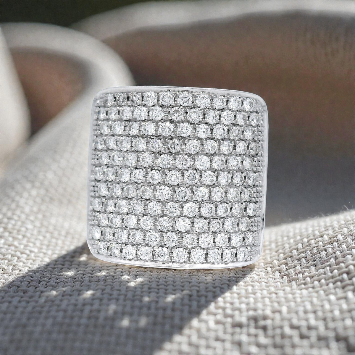 18 Carat White Gold Multi Set Dress Ring
