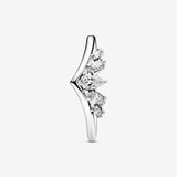 Sparkling Pear & Marquise Wishbone Ring - 54