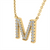 Diamond Set "M" Initial Necklace in 9 carat Yellow Gold