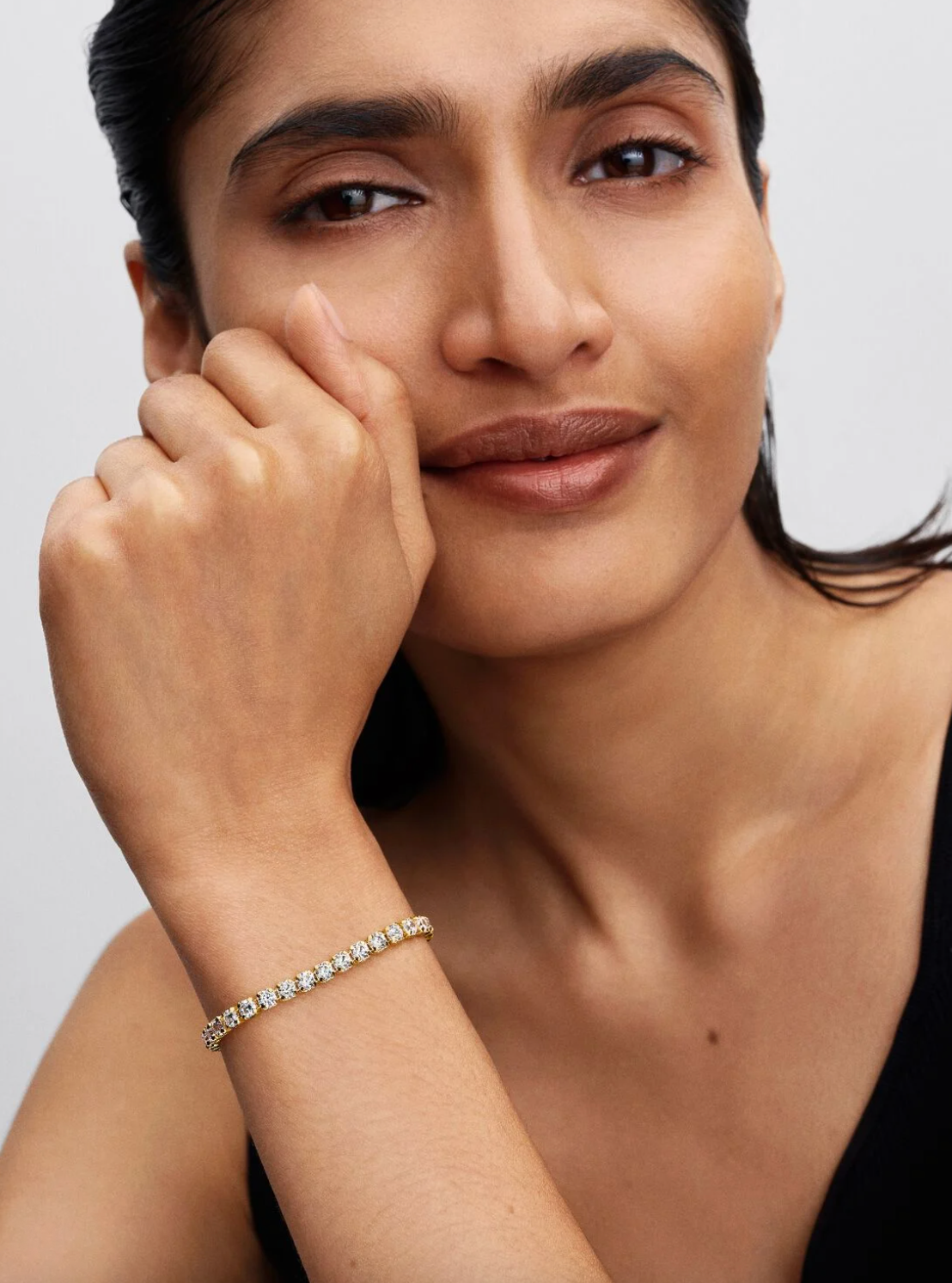 Sterling silver tennis bracelet with clear cubic zirconia