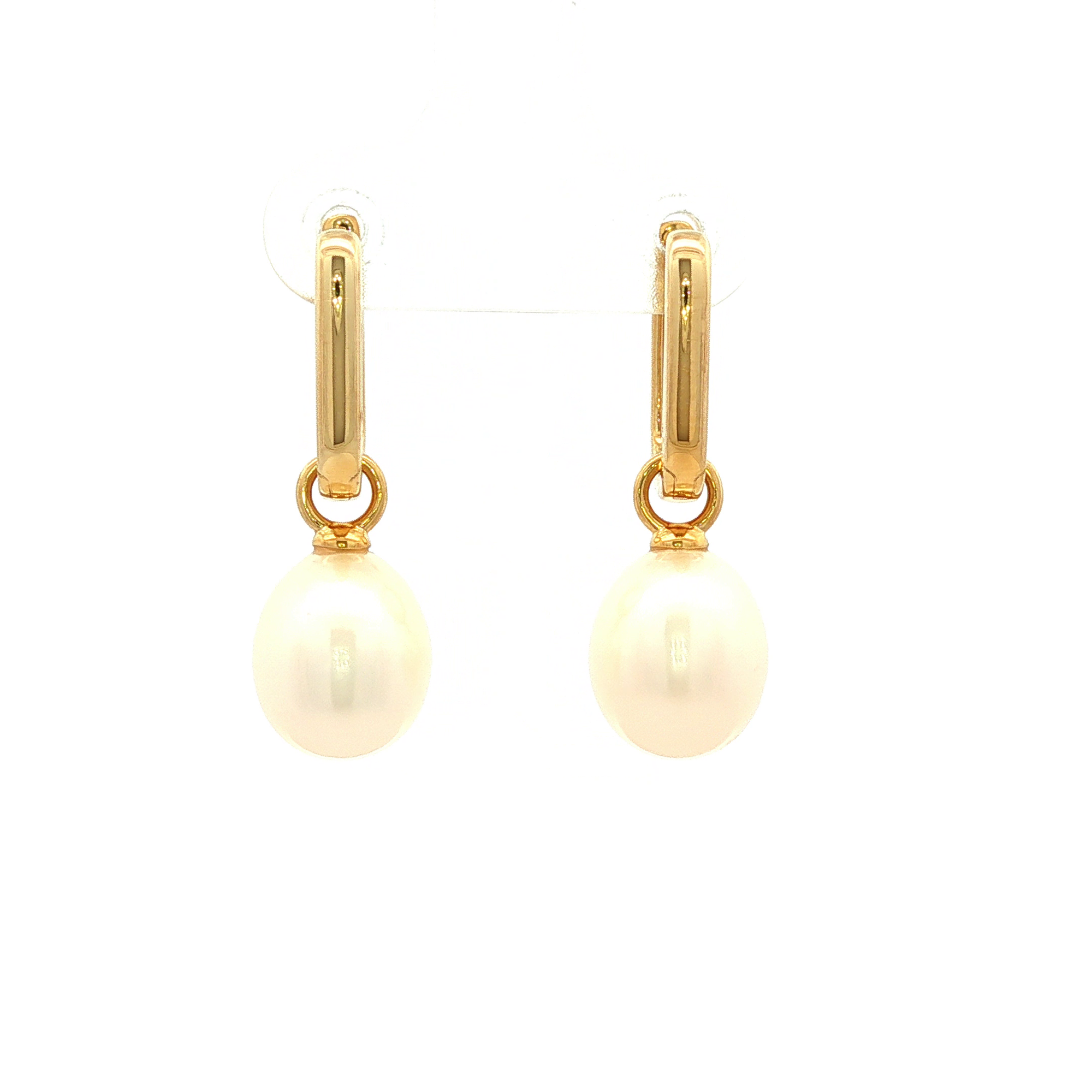 Blakely Pearl Drop Earrings in Yellow Gold