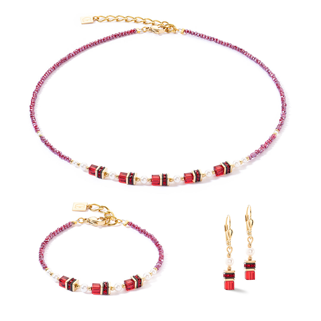 GeoCube Princess Gold Red Necklace