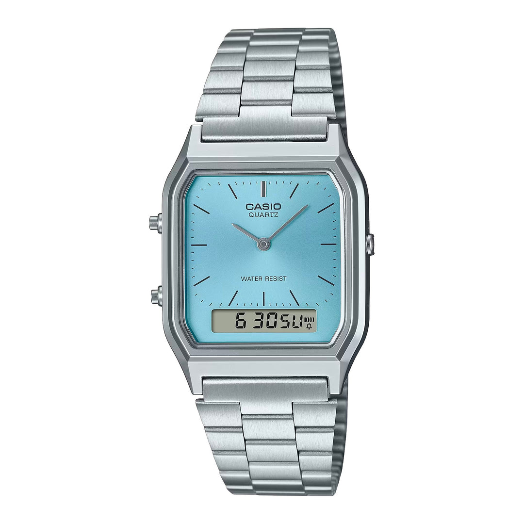 Casio Gents Duo Trendy Color Dual Time Blue Face, SS Band