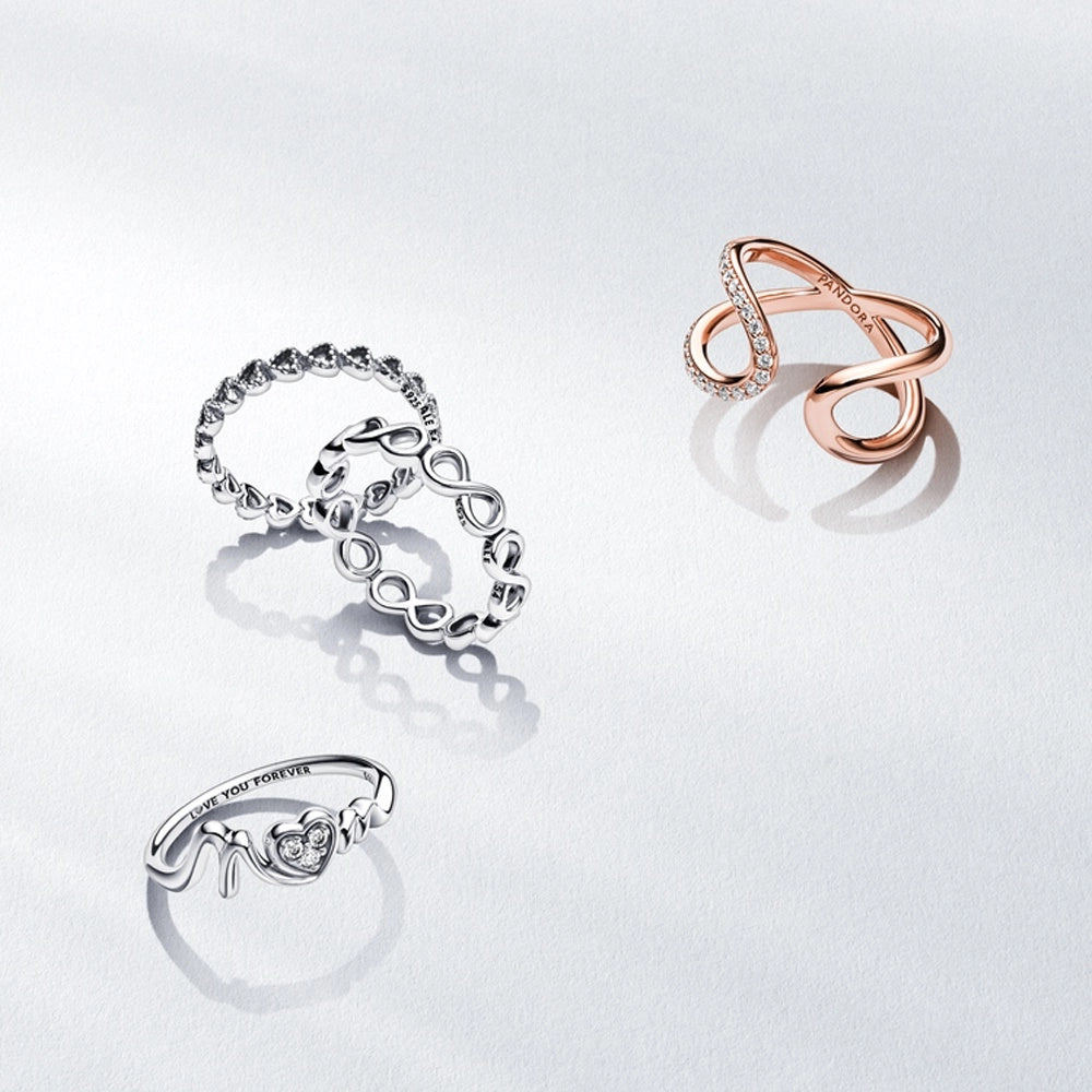 Mom sterling silver ring with clear cubic zirconia