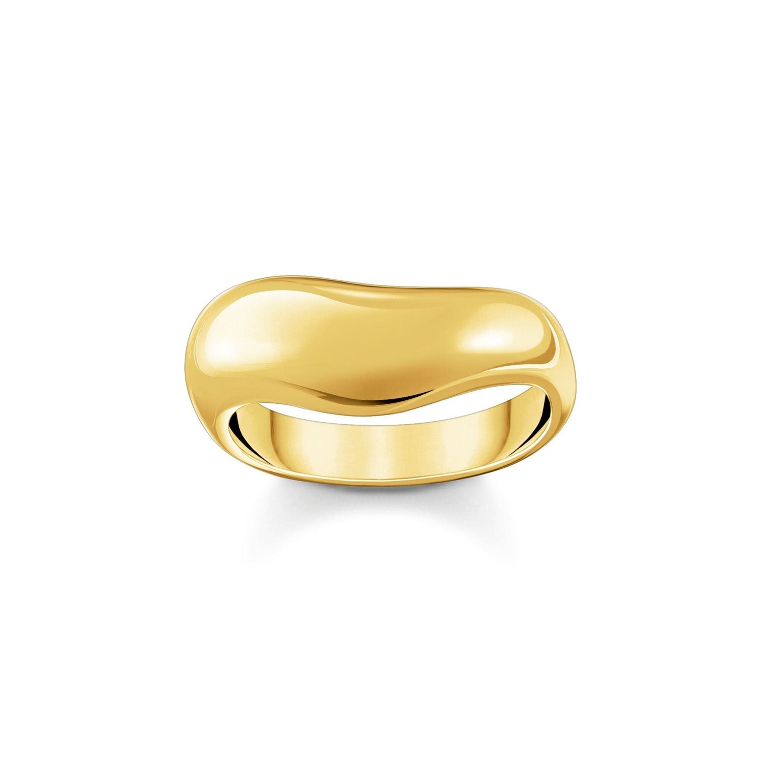 Thomas Sabo Gold Plated Sterling Silver Bold Organic Wave Ring