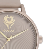 OOZOO Taupe Watch with Leather Strap