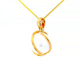 Caged Freshwater Pearl Pendant in 9 Carat Yellow Gold