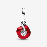 Pandora Red Flower Dangle Charm
