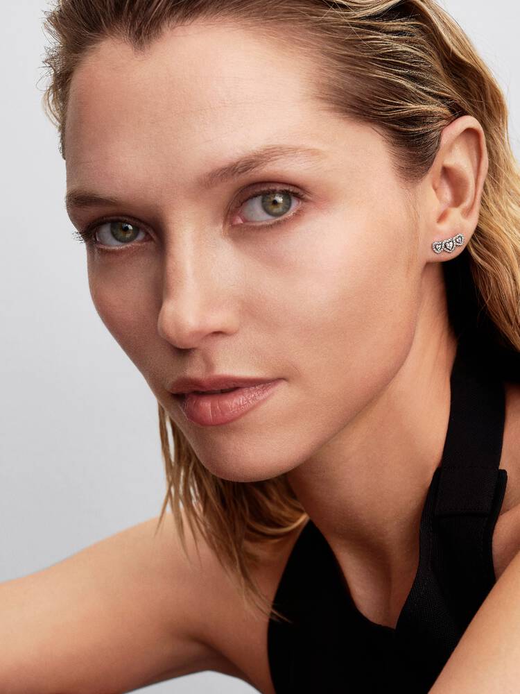 Pandora Halo Heart Trilogy Stud Earrings