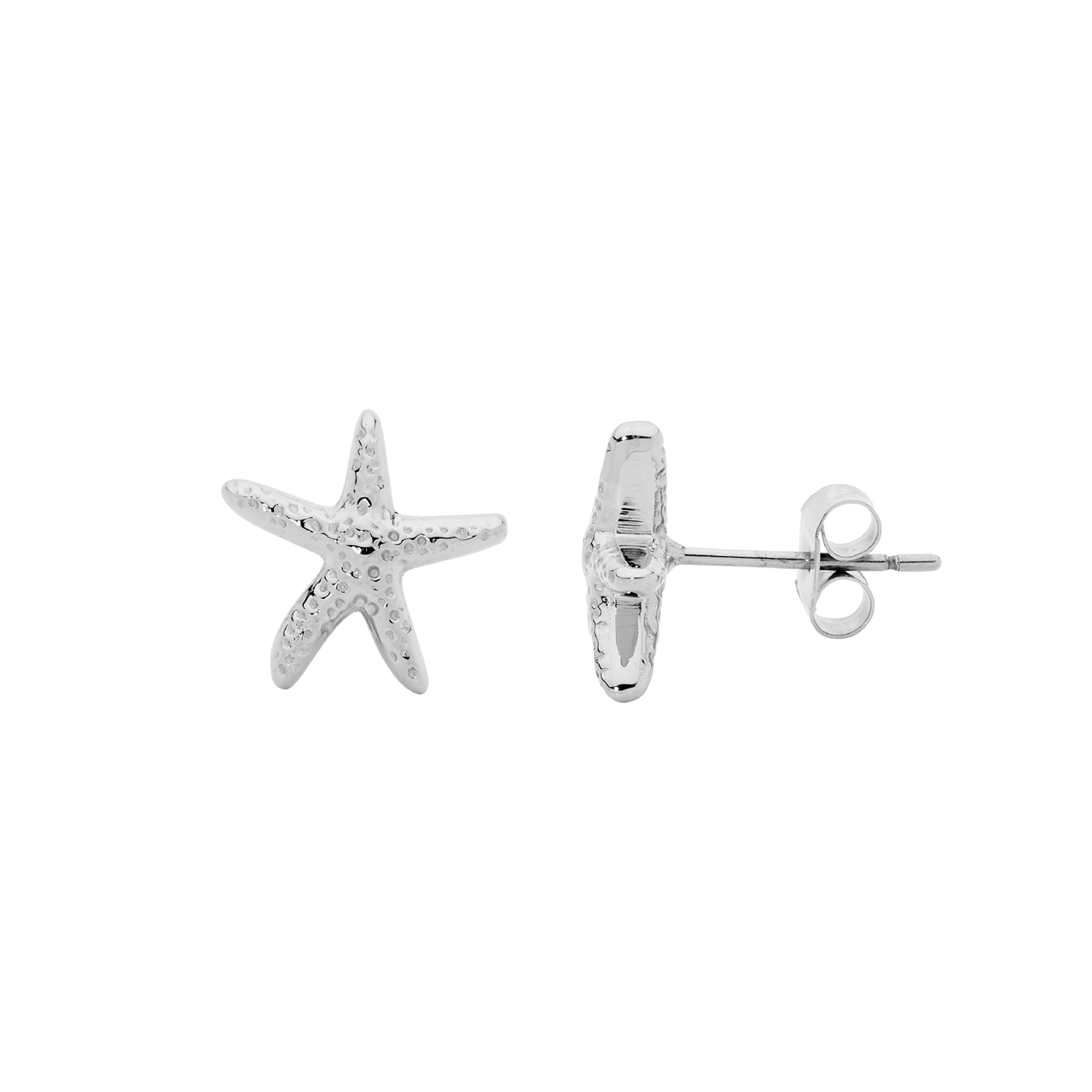 Stainless steel starfish stud earrings-