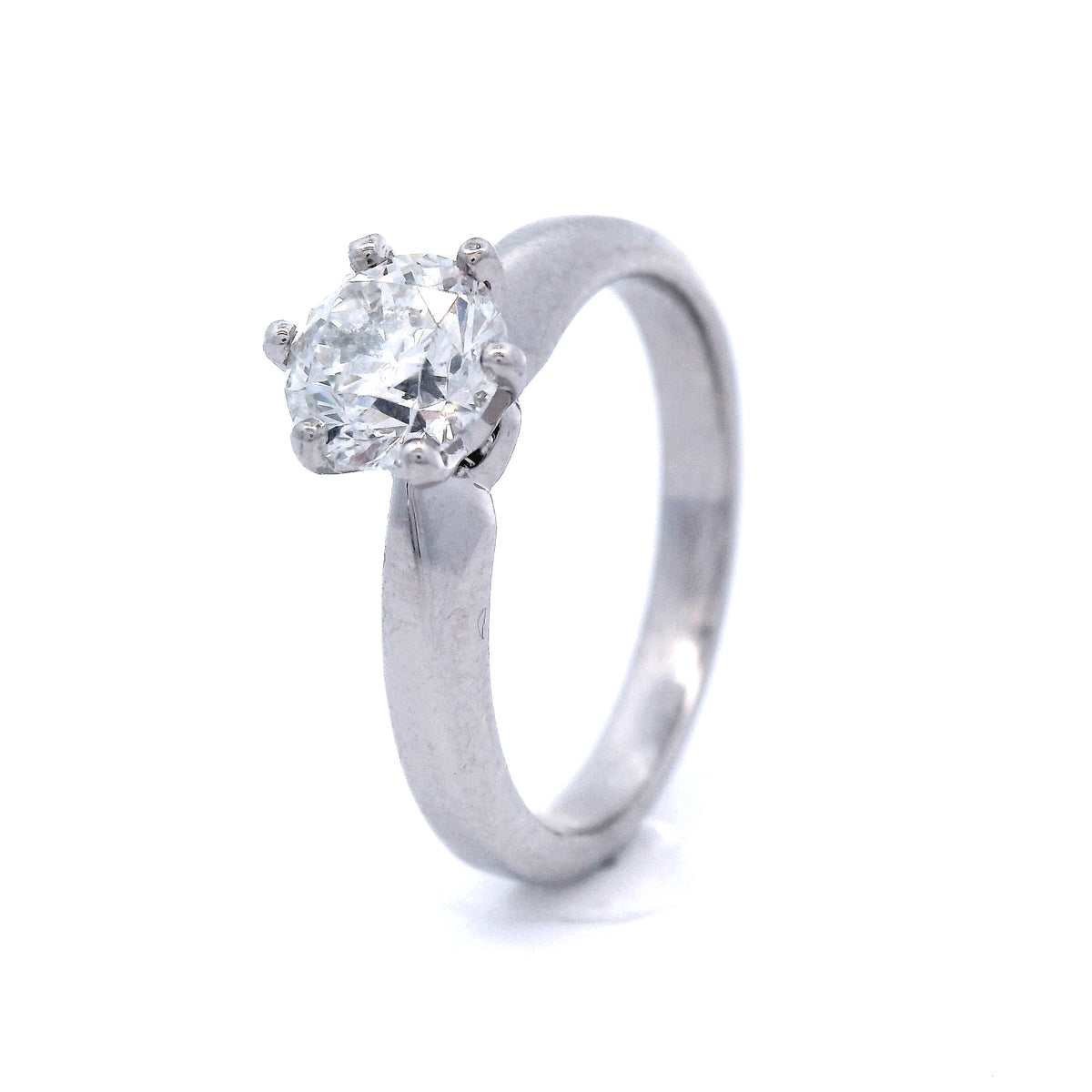 Round Brilliant Cut Diamond in a 6 Claw White Gold Setting