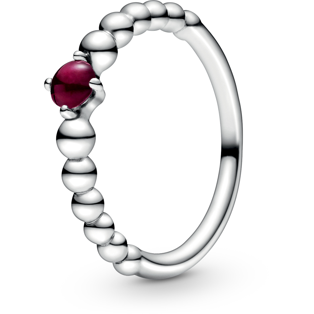 Sterling silver ring with treated dark red topaz - 52