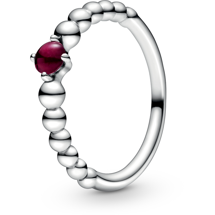 Sterling silver ring with treated dark red topaz - 52