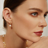 #5 DAINTY SIL CZ/PEARL DROP STUD E/R