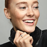 Heart sterling silver ring with clear cubic zirconia