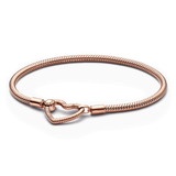 Pandora Moments Heart Closure Snake Chain Bracelet