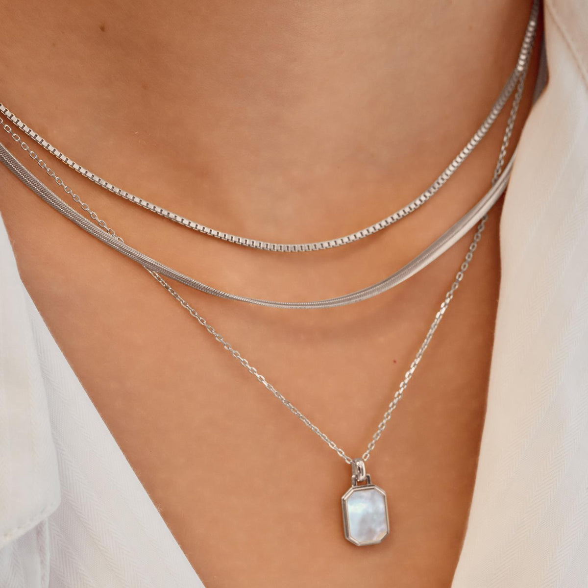 Ania Haie Square Mother-Of-Pearl Necklace
